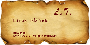 Linek Tünde névjegykártya